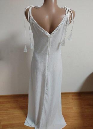Шикарное длинное платье сарафан с вышивкой на завязках m l xl2 фото