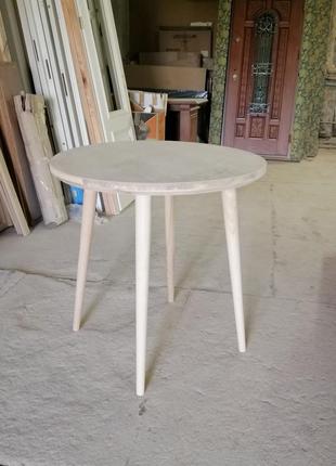 Круглий стіл з натурального дерева (діаметр 80 см)1 фото