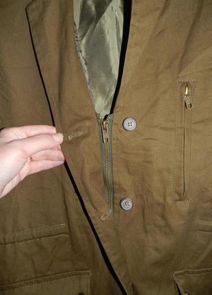 Куртка-френч,хакі,мілітарі з золотими рукавами-паєтками,великобританія8 фото