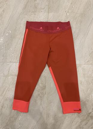 Лосіни легінси adidas 3/4 спортивні рожеві ядовито1 фото