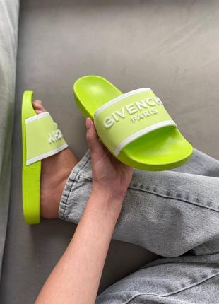 Жіночі шльопанці paris neon green 36-37-38-39-40-41