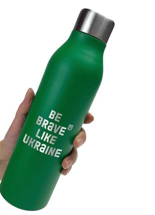 Термопляшка для напоїв like ukraine зелена (63006)3 фото