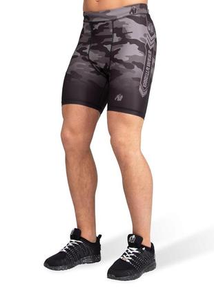 Чоловічі спортивні шорти gorilla wear franklin shorts black/gray camo xxxl / xxl / xl