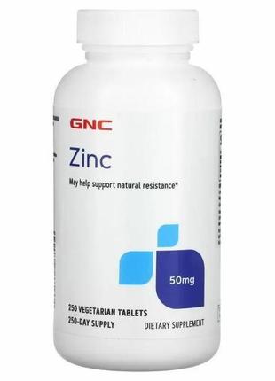 Цинк глюконат gnc zinc 50 mg 250 таб.