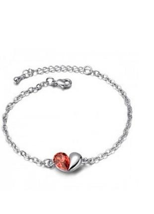 🏵ювелирный браслет сердце, новый! арт.5623