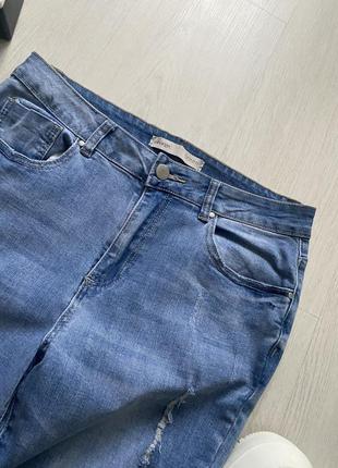 Базовые женские джинсы skinny с необработанным краем высокая посадка4 фото
