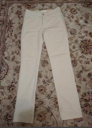 Коттоновые джинсы брюки молочного цвета1 фото