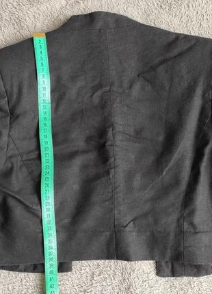 Короткий піджак з льону5 фото