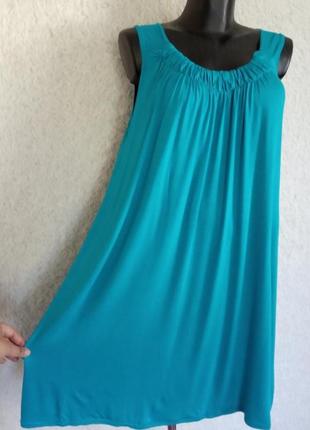 Лёгкое бирюзовое платье, франция2 фото