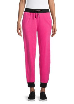 Нові зимові штани утеплені на флісі karl lagerfeld women's fleece joggers in pink2 фото