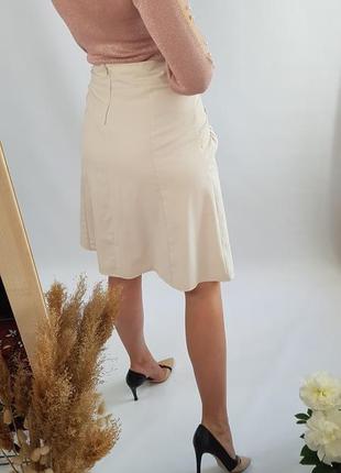 Юбка коттонова бежева плісерована