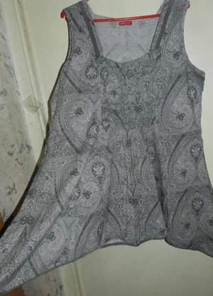 Натуральная-100% хлопок,асимметричная туника-блузка,бохо,большого размера,tredy7 фото