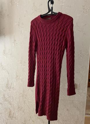 Вязаное шерстяное платье1 фото