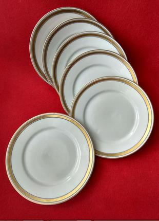 Антикварные тарелки блюдца , набор 6шт клеймо c.t. altwasser silesia, германия, 1925 г.