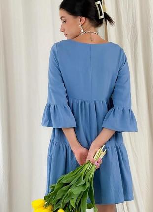 Сукня для вагітних та годуючих синя з секретом для годування (синє плаття для вагітних і годуючих4 фото