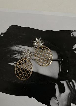 Серьги гвоздики ананас от topshop
