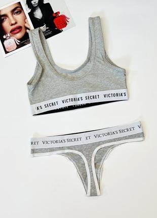 Комплект белья victorias secret топ бюстгальтер стринги виктория сикрет4 фото