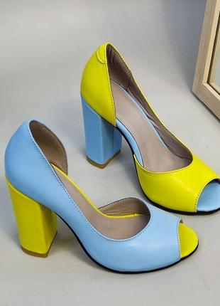 Дизайнерские туфли in-yan в патриотических цветах натуральная кожа 🔰 туфли ин-ян в нежной расцветке кожа натуральная
