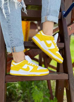 Nike sb dunk yellow white, жіночі кросівки найк данк, жіночі літні кросівки