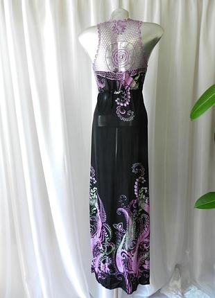 Полупрозрачный сарафан в пол с кружевной спинкой наличие размеров уточняйте, бирок с составом ткани