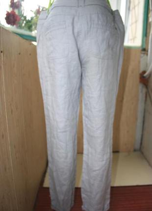 Стильные лёгкие льняные серые штаны6 фото
