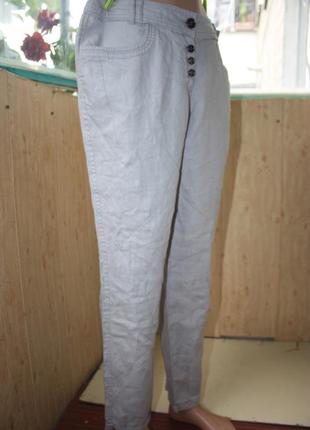 Стильні легкі лляні штани сірі5 фото