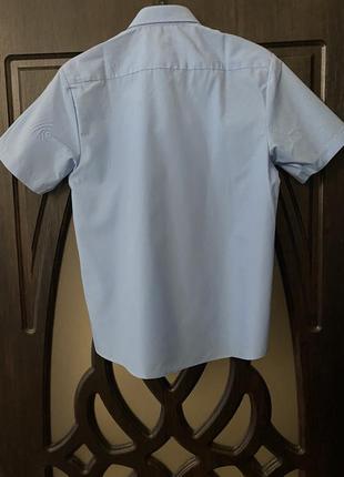 Шикарная рубашка, на мальчика 12-13 лет, голубого цвета5 фото