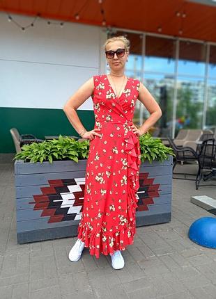 Длинное платье-халат на запах