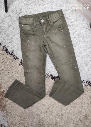 Стрейч джинсы слим в стиле милитари от h&m на 7-8 лет