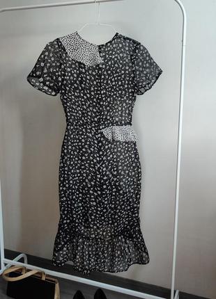 Винтажное платье в французском стиле 🖤 с замерами2 фото