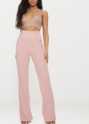 Ніжно рожеві штани з високою талією pretty little thing