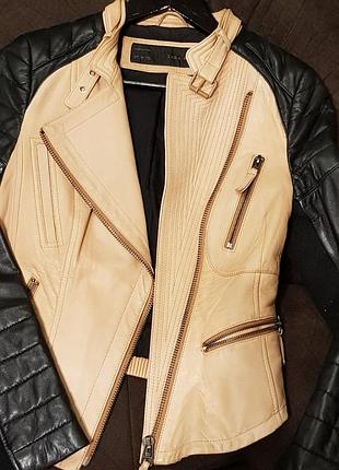Куртка zara натуральная кожа/шкіра
