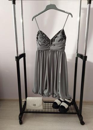 Розкішна вечірня сукня у благородній сірому кольорі french connection