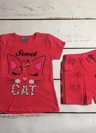 Літній костюм шорти футболка киця