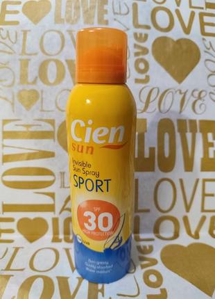 Солнцезащитный спрей sien sun invisible sun spray sport spf 30,пр-во германия1 фото