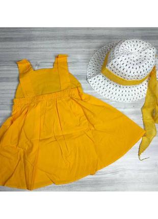 Комлект платье + шляпка радуга желтый летний сарафан4 фото