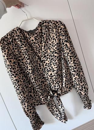 Красива стильна кофта накидка на топ із зав'язками леопард 🐆