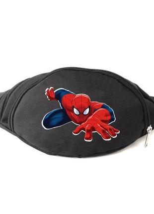 Сумка бананка на пояс человек паук 004 (spiderman-004) cappuccino toys черная