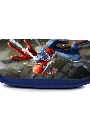 Школьный пенал человек паук 025 органайзер универсальный (spiderman-025-blue) синий