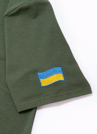 Чоловіча футболка хакі олива прапор герб