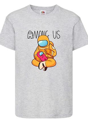 Футболка амонг ас (among us-005) серая 116-128-140-152-164 размер
