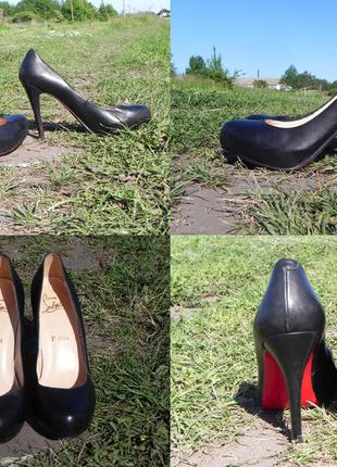 Christian louboutin hugo boss prada 41 стильные эффектные туфли лодочки матовая кожа3 фото