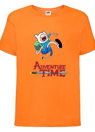 Футболка детская время приключений 004 (adventure time) красная 104-116-128-140-152-164