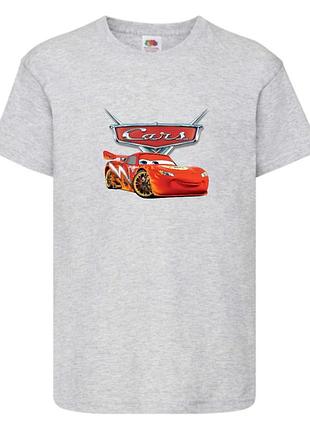 Футболка детская тачки (cars-02) серая, размер 98-104-116-128-140-152-164 см