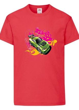 Футболка детская хотвилс (hot wheels-03) красная, размер 98-104-116-128-140-152-164 см