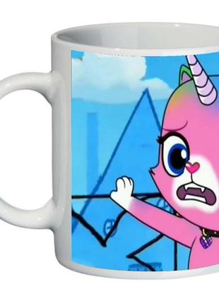 Кружка радужно бабочково единорожная кошка supercup (чашка-sc-rainbow butterfly unicorn kitty-0013)