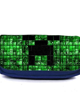 Школьный пенал майнкрафт органайзер универсальный (minecraft-0015-blue) синий