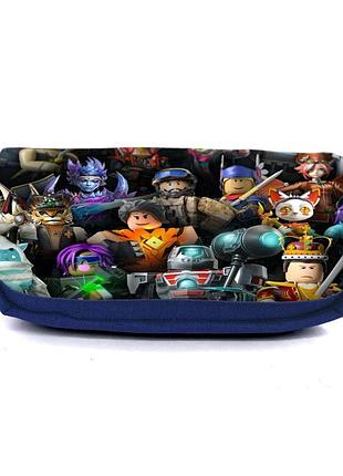 Школьный пенал роблокс органайзер универсальный (roblox-003-blue) синий