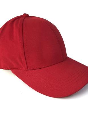 Кепка взрослая 6-панельная весна-осень (cotton) красная