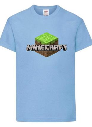 Футболка детская майнкрафт minecraft (mc-05) голубая